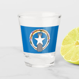 A Shot Verre photographié patriotique avec drapeau de Mar