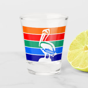 A Shot Verre photographié patriotique avec drapeau de Sai