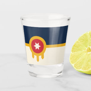 A Shot Verre photographié patriotique avec drapeau de Tul