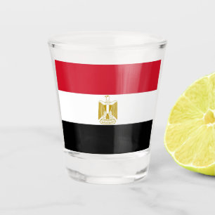 A Shot Verre photographié patriotique avec drapeau d'Egyp