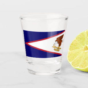 A Shot Verre photographié patriotique avec drapeau des Sa