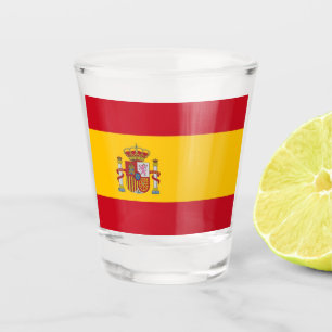 A Shot Verre photographié patriotique avec drapeau d'Espa