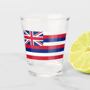 A Shot Verre photographié patriotique avec drapeau d'Hawa