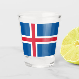 A Shot Verre photographié patriotique avec drapeau d'Isla