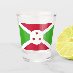 A Shot Verre photographié patriotique avec drapeau du Bur