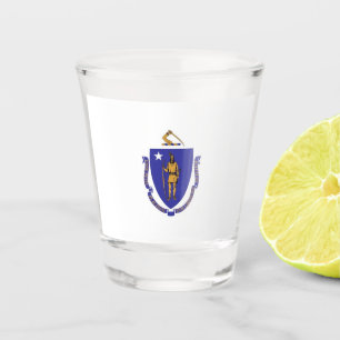 A Shot Verre photographié patriotique avec drapeau du Mas