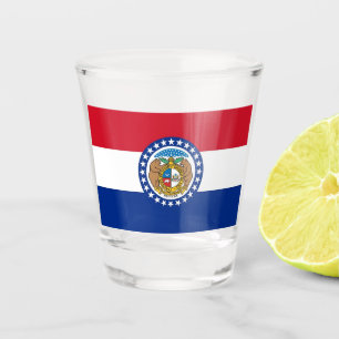 A Shot Verre photographié patriotique avec drapeau du Mi