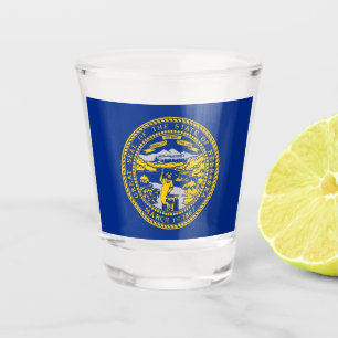 A Shot Verre photographié patriotique avec drapeau du Neb