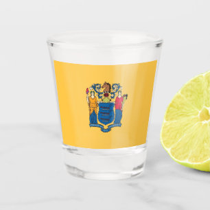 A Shot Verre photographié patriotique avec drapeau du New
