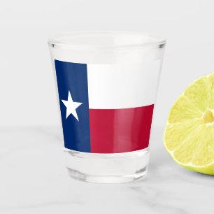 A Shot Verre photographié patriotique avec drapeau du Tex