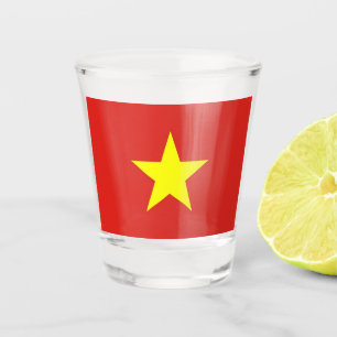 A Shot Verre photographié patriotique avec drapeau du Vie