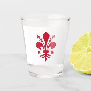 A Shot Verre photographié patriotique avec le drapeau de