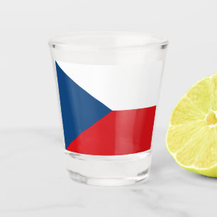 A Shot Verre photographié patriotique avec le drapeau de