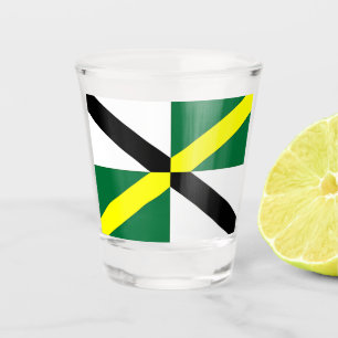 A Shot Verre photographié patriotique avec le drapeau de