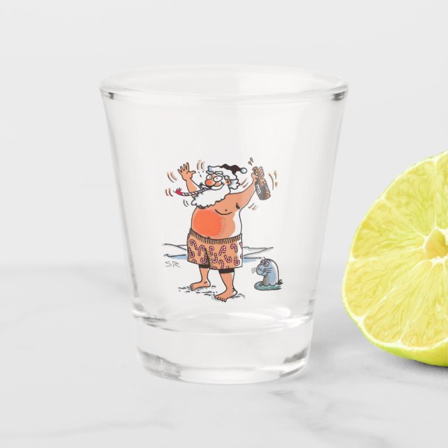 A Shot Verre transparent Drunk Père Noël (Devant)
