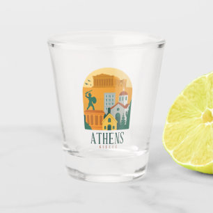 A Shot Vintage Athènes Grèce Parthénon verre à balles   R