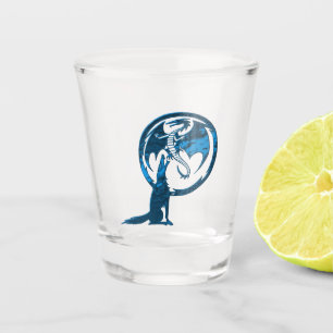A Shot Wolf & Dragon Verre à photo bleu