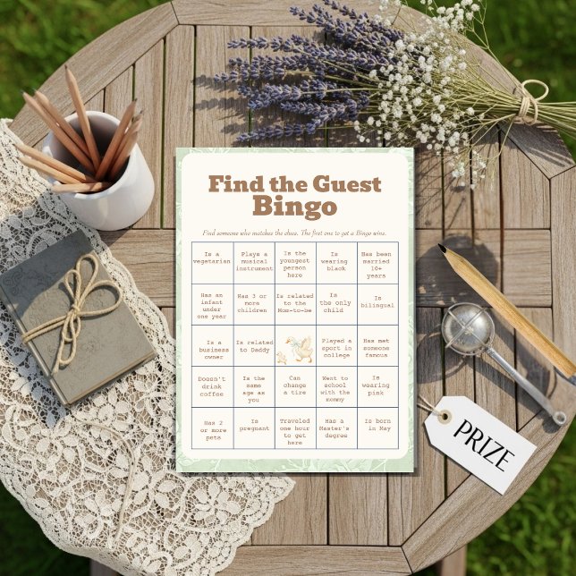 A SIlly Goose Green Find The Guest Bingo Card Einladung (A SIlly Goose Green Find The Guest Bingo Card)