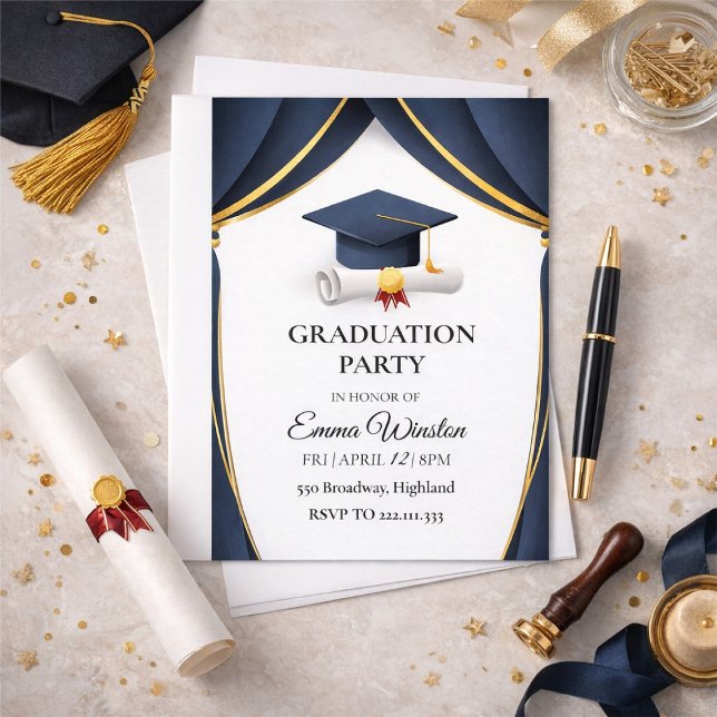 A simple graduation ceremony with four photographs einladung (Von Creator hochgeladen)