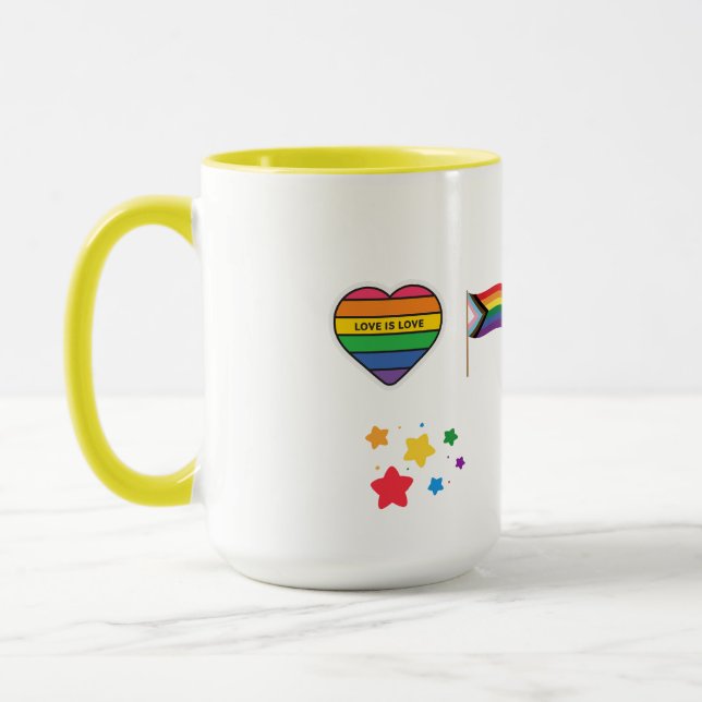 A SIP OF PRIDE, LGBTQ HAPPY TO BE ME CERAMIC MUG TASSE (Links)