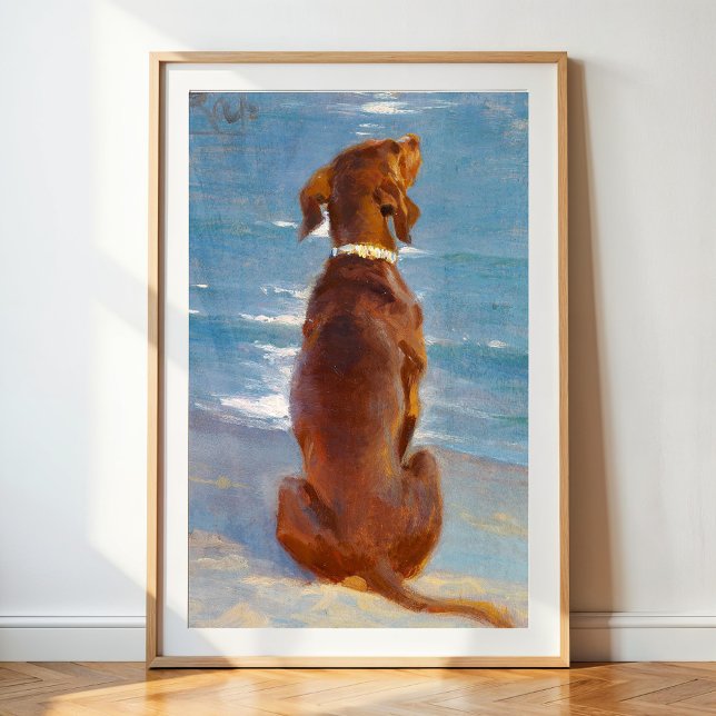 A sitting brown dog by P.S. Kroyer Poster (Von Creator hochgeladen)