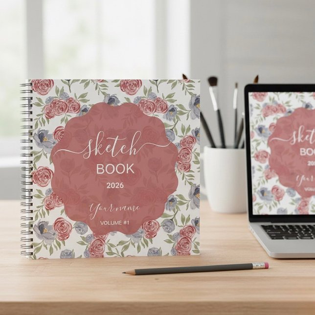 A Sketchbook in Cool, Earthy Roses Notizbuch (Von Creator hochgeladen)