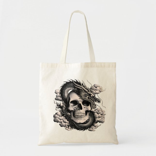 A SKULL AND A DRAGON Tote Bag  Tragetasche (Vorne)