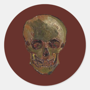 A Skull von Vincent van Gogh Runder Aufkleber