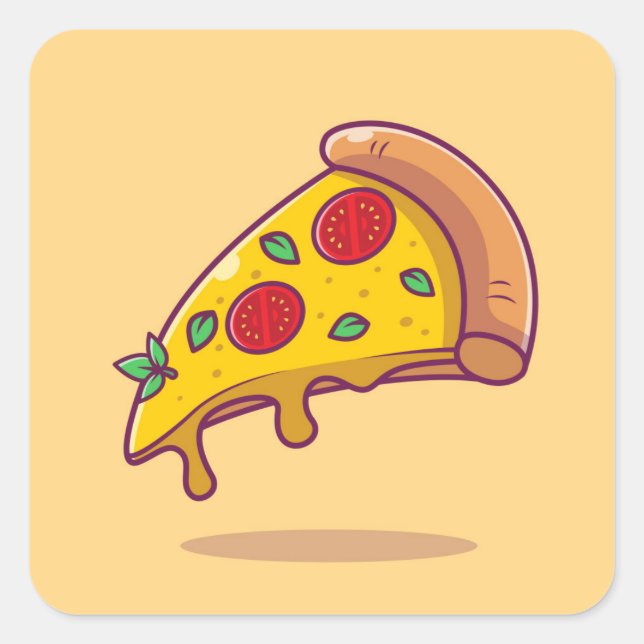 A slice of pizza quadratischer aufkleber (Vorderseite)