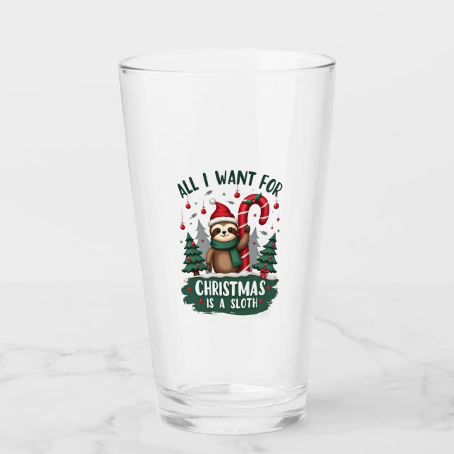 A Sloth For Christmas. Cute, Christmas Sloth With  Glas (Vorderseite)