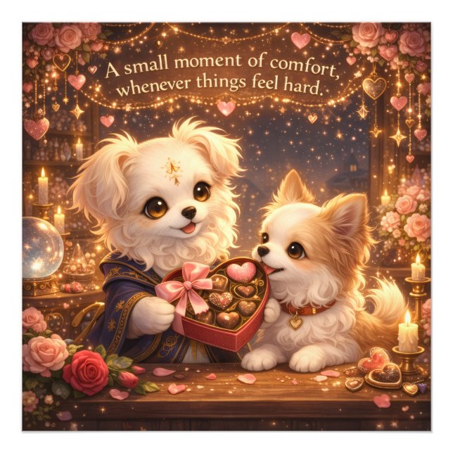 A Small Moment of Comfort – Valentine Art Print Fotodruck (Vorne)
