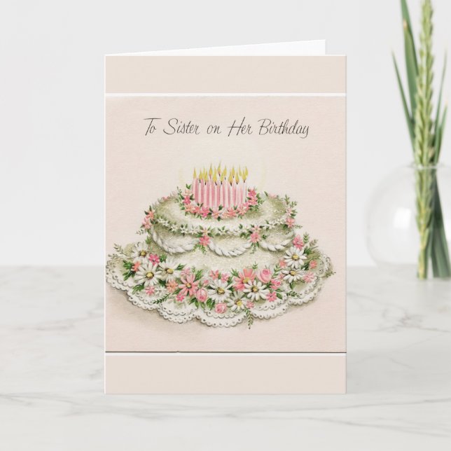 À Soeur sur sa carte de voeux d'anniversaire (Devant)