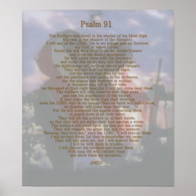 A Soldier's refuge Psalm 91 Poster (Vorne)