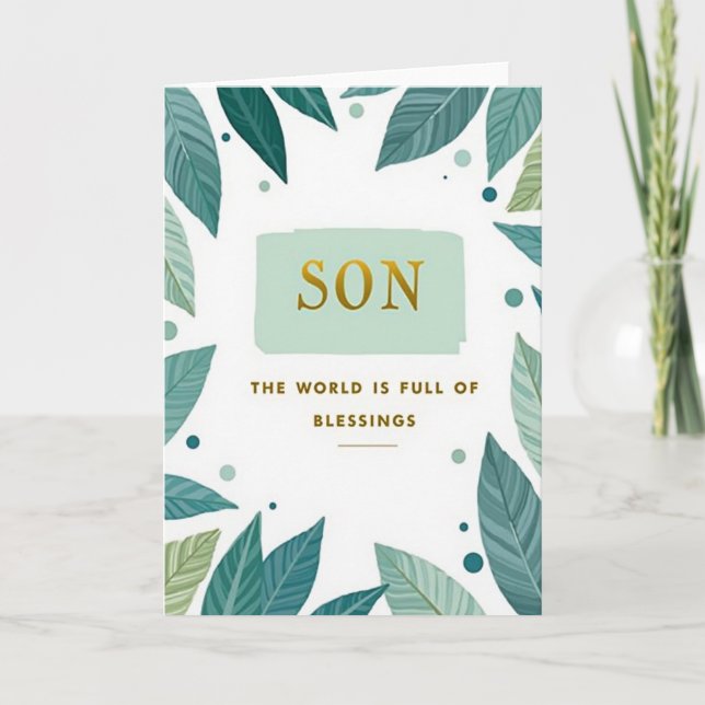 A Son Cherished Message Card Karte (Vorderseite)