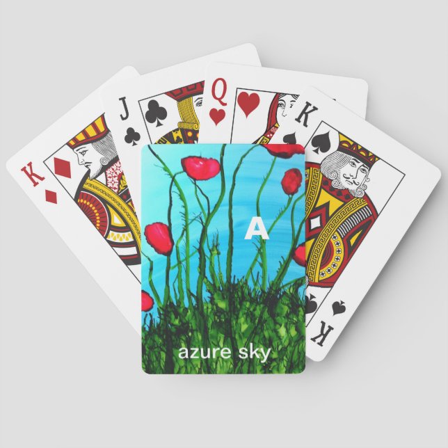 A - Spielkarten der azurblauen Himmelalphabetkunst (Rückseite)
