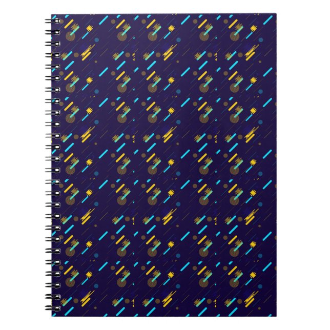 A spiral notebook with a dark blue cover  notizblock (Vorderseite)
