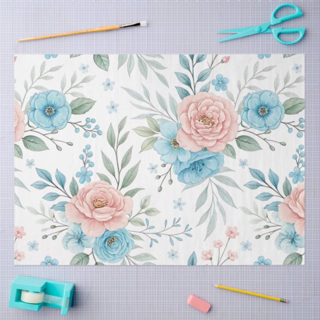 A Springy Floral Design #5 Seidenpapier (Basteln)