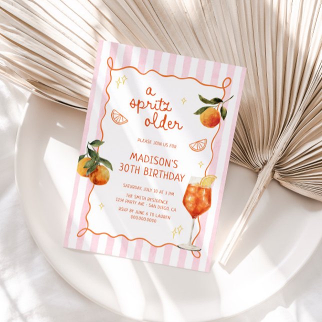 A Spritz Older Hand Drawn Birthday Einladung (Von Creator hochgeladen)