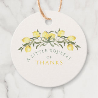 A Squeeze of Thanks Lemon Citrus Baby Shower Geschenkanhänger