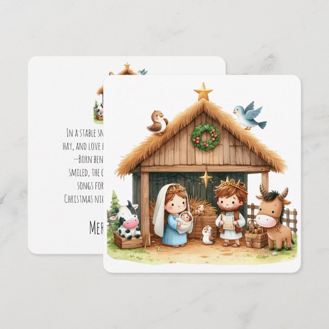 A Stable Full of Joy Feiertagskarte (Vorne/Hinten)