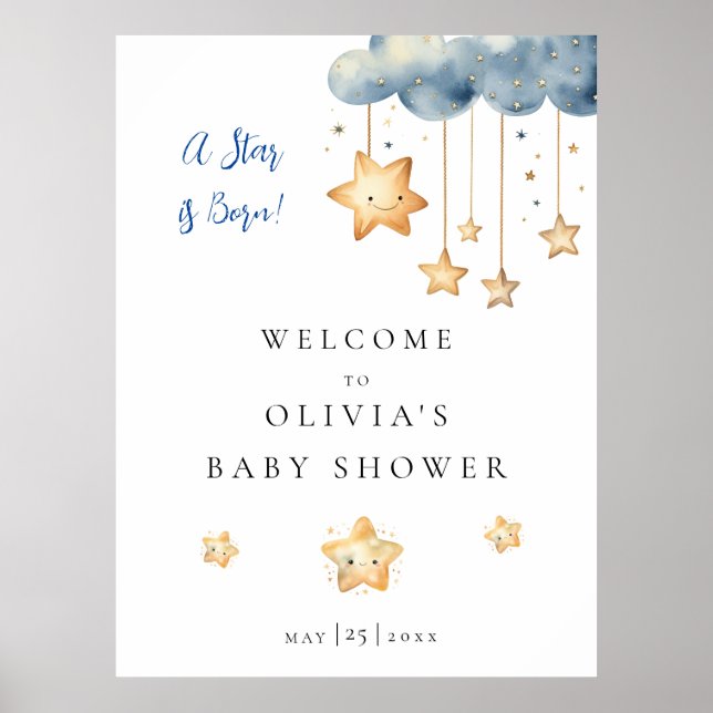 A Star is Born Baby Shower Welcome Poster (Vorne)