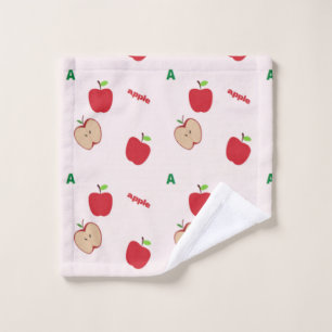 A steht für Apfel rosa Waschlappen