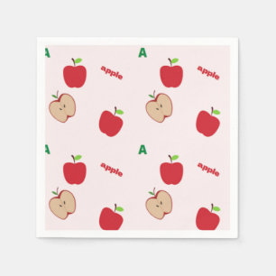 A steht für rosa Apfel Serviette
