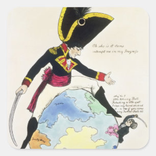 A Stoppage to a Stride over the Globe, 1803 Quadratischer Aufkleber