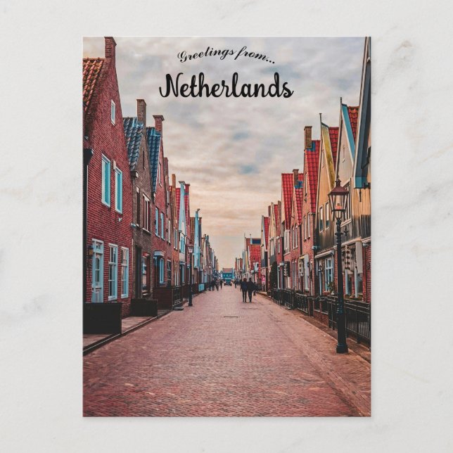 A Street in Volendam Niederlande Postkarte (Vorderseite)