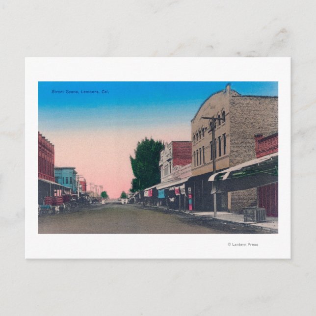A Street SceneLemoore, CA Postkarte (Vorderseite)