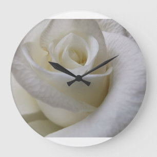 A stunning white rose große wanduhr