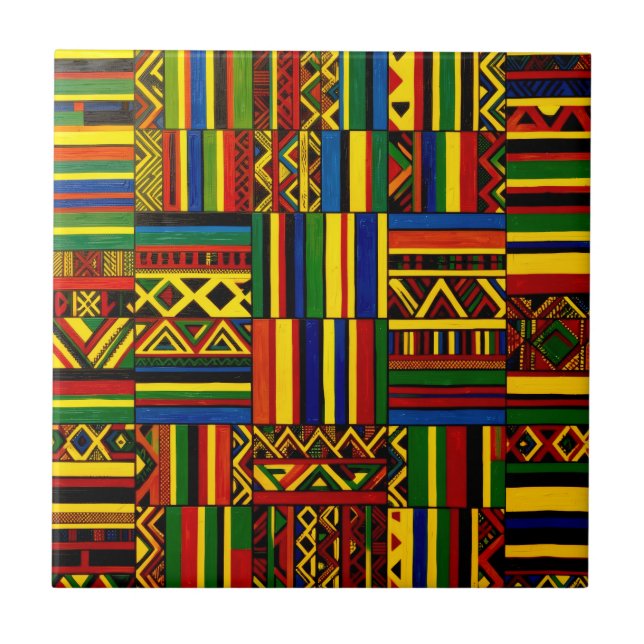 A stylized interpretation of "Kente" print Fliese (Vorderseite)