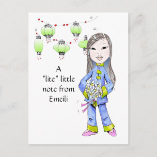 A sweet Chna Girl drawing by special request Postkarte
