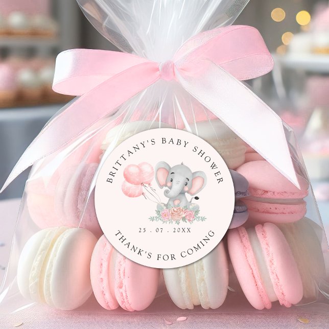 A Sweet Little Girl is on her Way Baby shower Runder Aufkleber (Von Creator hochgeladen)